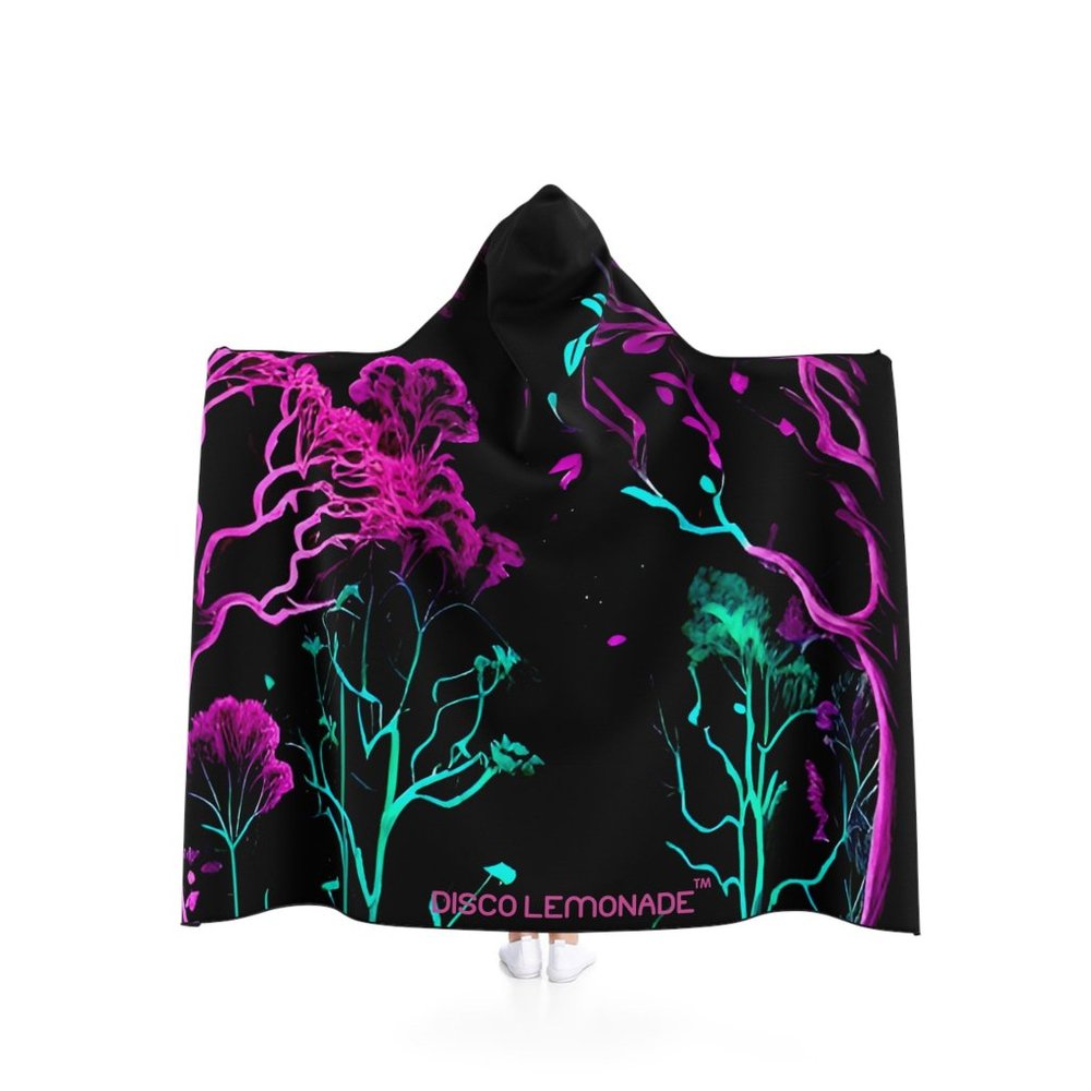 DISCO LEMONADE Original Neon Forest Firefly Hooded Blanket, Cape, UV, LED, RAVE
